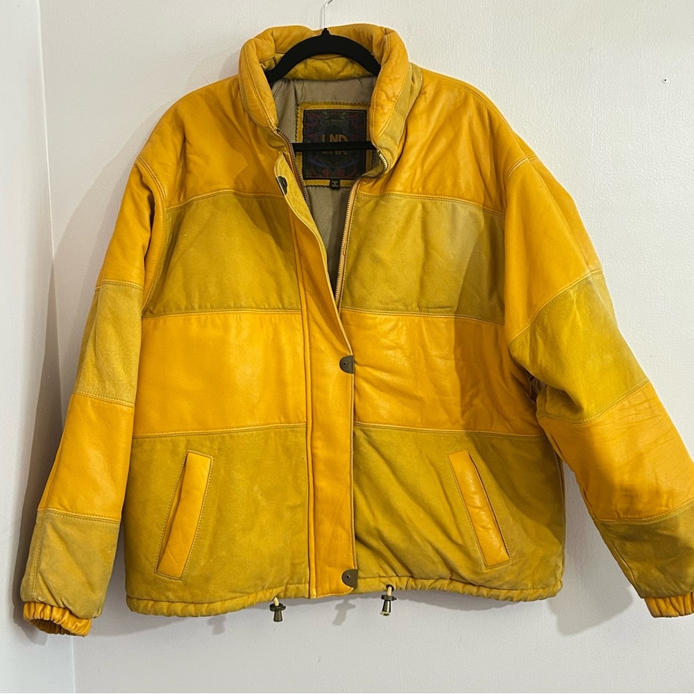 LNR Leather Suede Puffer Jacket Medium